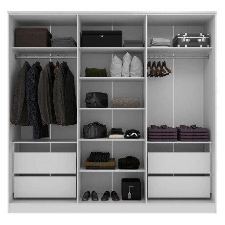 PLACARD ROPERO 6 PUERTAS MDF BLANCO LOGAN