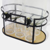 JGO DISPENSADOR DOBLE C/SOPORTE METAL/VASOS Unica