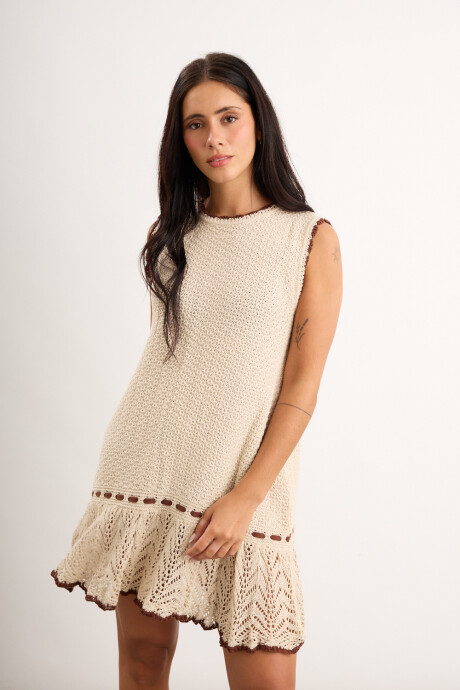 Vestido Magnolia corto Crudo