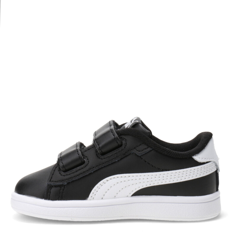 Championes Infantiles Puma Smash 3.0 Leather V Negro - Blanco