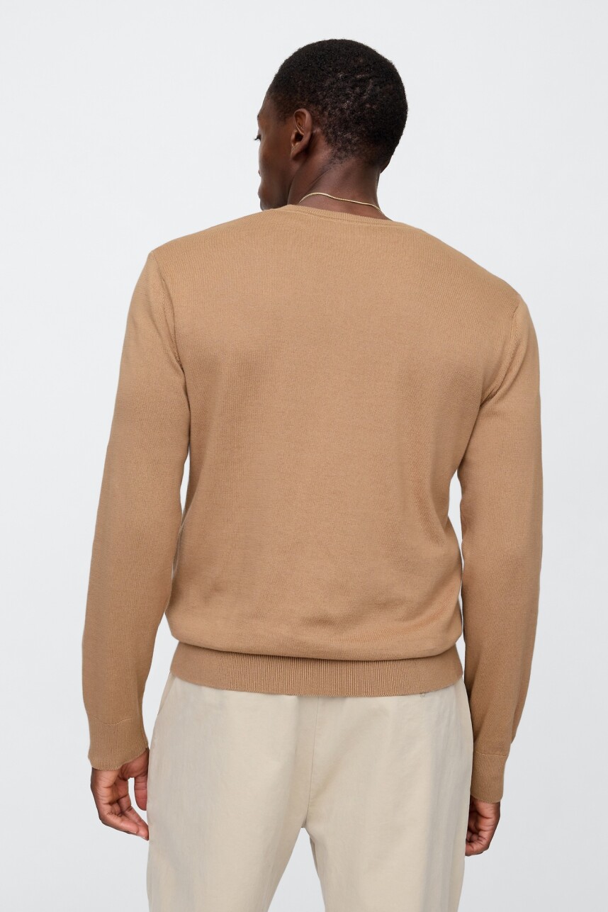 Buzo Algodòn Escote V Hombre Camel Hair