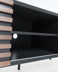 Mueble TV Kesia lacado gris con chapa de nogal 162 x 58 cm