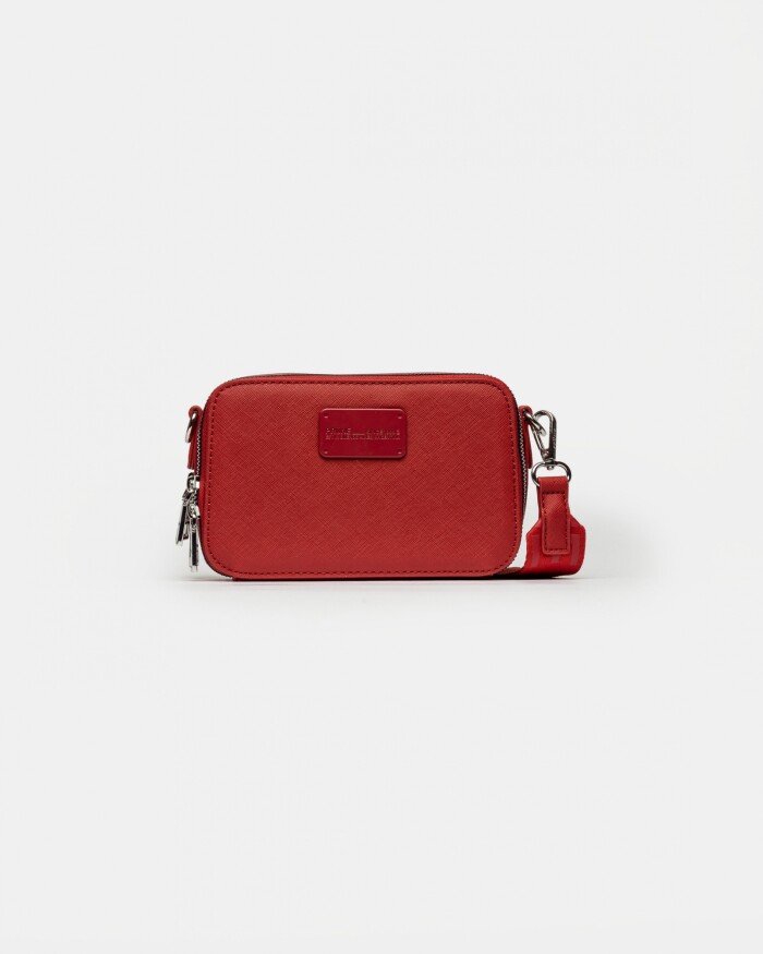 Mini Bag New Penny En Efecto Cuero Zaffiano Rojo