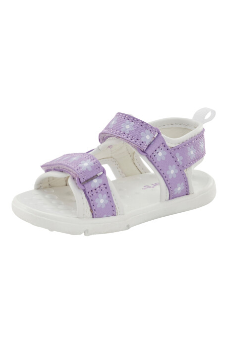 Sandalias con velcro, diseño floral Sin color