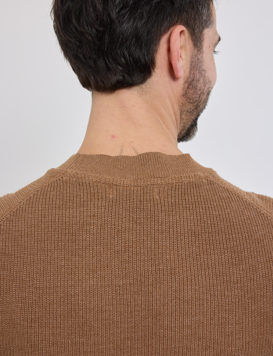 470657 SWEATER HARRINGTON LABEL Camel