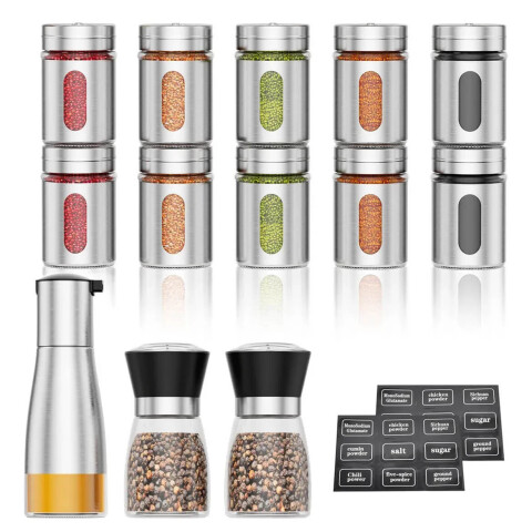 Set De Especiero Salero Pimentero Aceitera Condimento Cocina Acero Inoxidable IMBACK Set De Especiero Salero Pimentero Aceitera Condimento Cocina Acero Inoxidable IMBACK