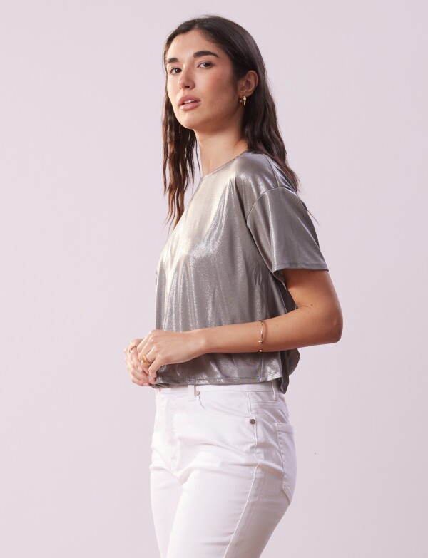 Blusa Metalizada PLATEADO