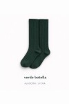 Calcetín alto canalé verde botella Verde