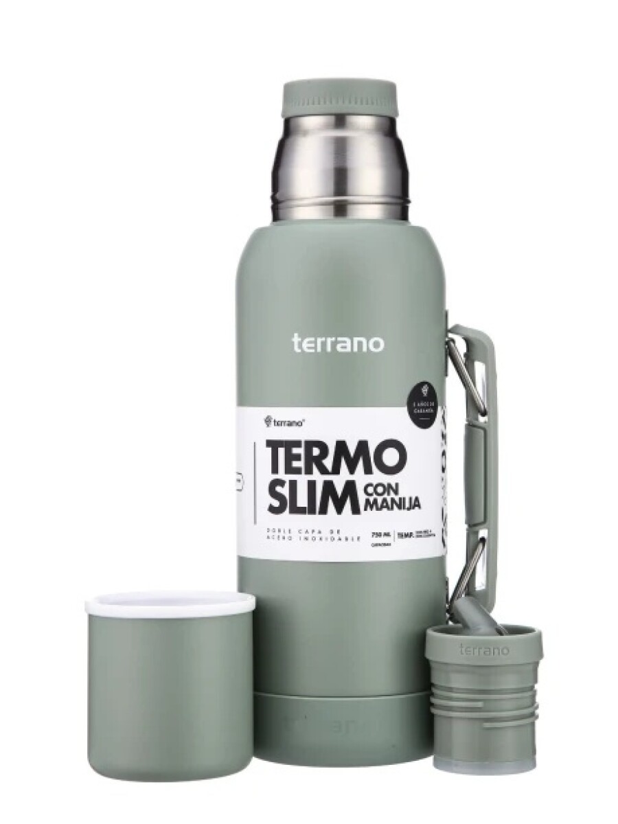 Termo Terrano Slim 750ML Base de Silicona - OLIVA 