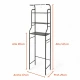 Mueble Metal Organizador Rack Sobre Inodoro tres estantes Negro