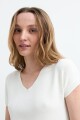 Sweater m/c escote V CRUDO