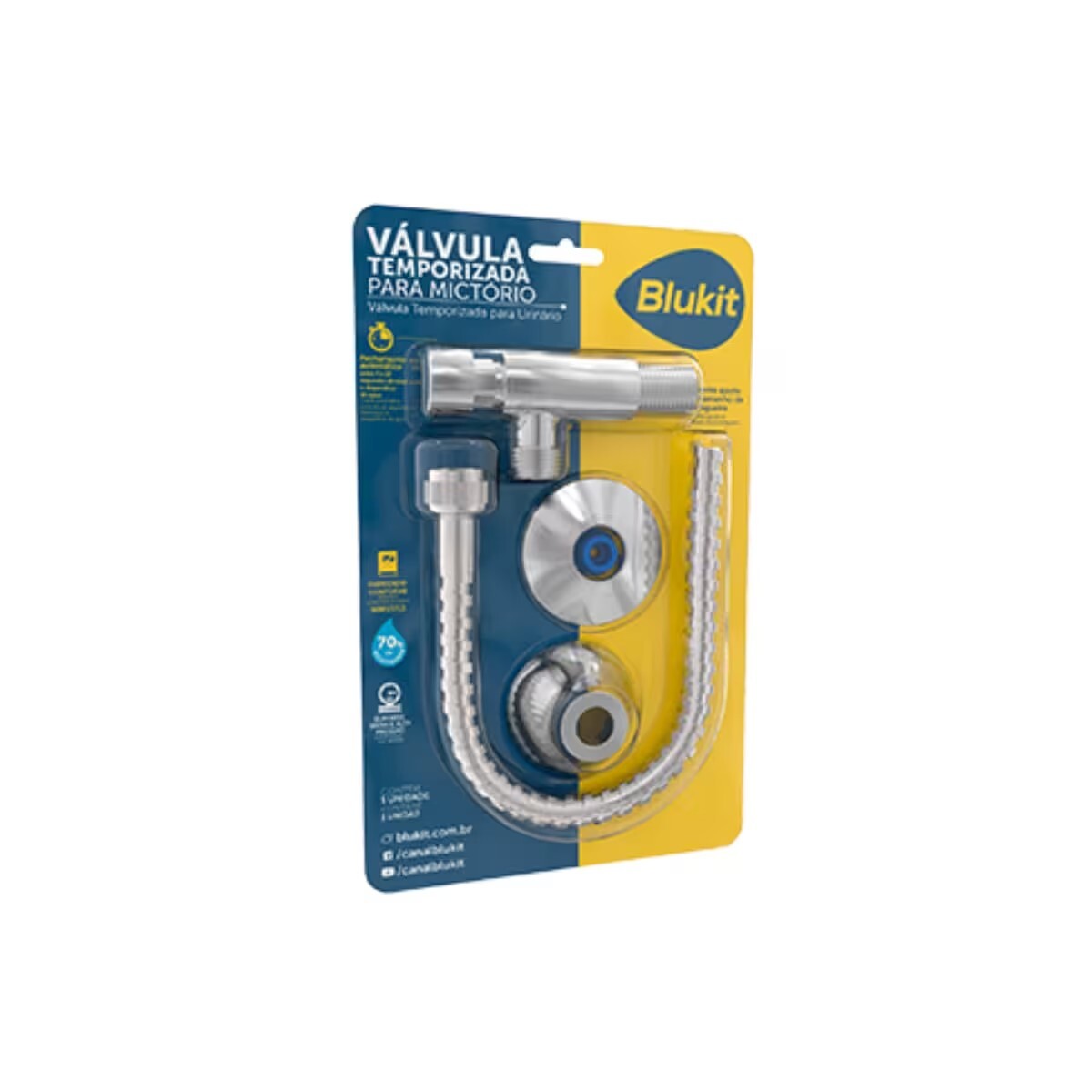 Valvula Para Urinario Con Flexible Blukit 