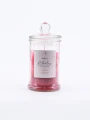 VELA FRASCO VIDRIO TAPA FRUTILLA ROJO