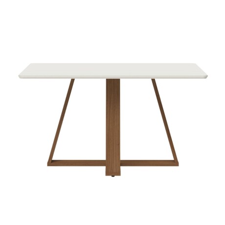 Mesa de comedor Avena - Con vidrio - 135 Canela y Off White