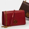 Bandolera Lola En Efecto Cuero Graneado Rojo