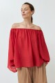 Blusa escote bardot rojo