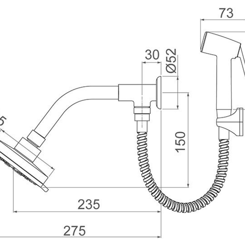 DUCHA FRIA LOREN TRIO CON DESVIADOR 1902 C16 1/2" DUCHA FRIA LOREN TRIO CON DESVIADOR 1902 C16 1/2"