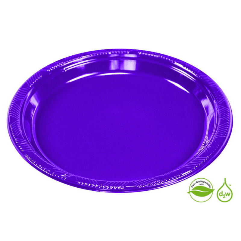 Plato Biodegradable 15cm x10Un Morado
