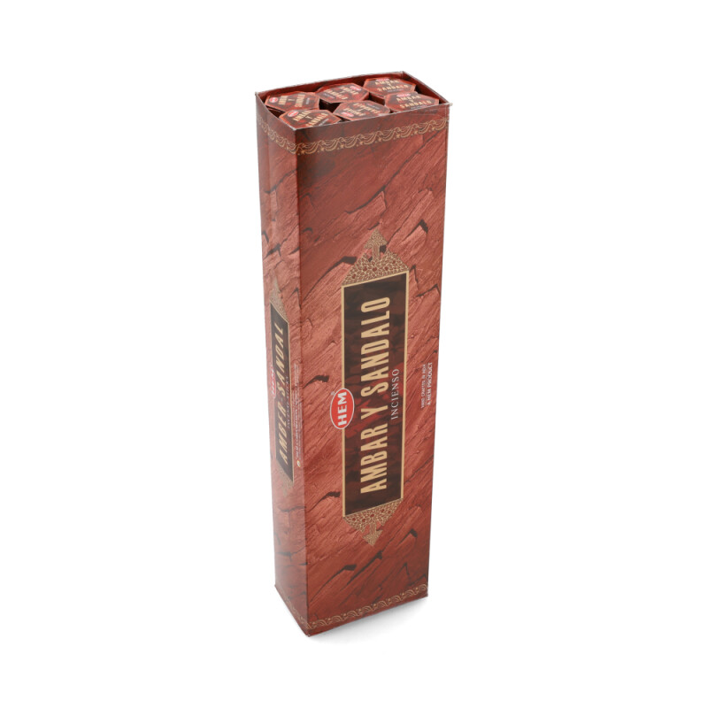 INCIENSO HEM HEXAGONAL LARGA CAJA X6 Ambar/sandalo
