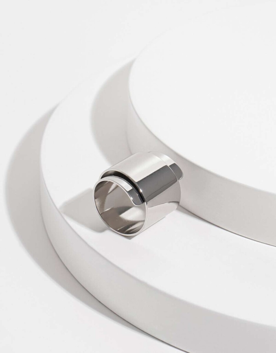 Anillo De Metal Reciclado - Plateado Rodio 