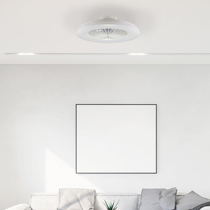 VENTILADOR DE TECHO DETROIT 20W Luminaria LED y Ventilador de Techo con Control Remoto CCT Detroit Blanco