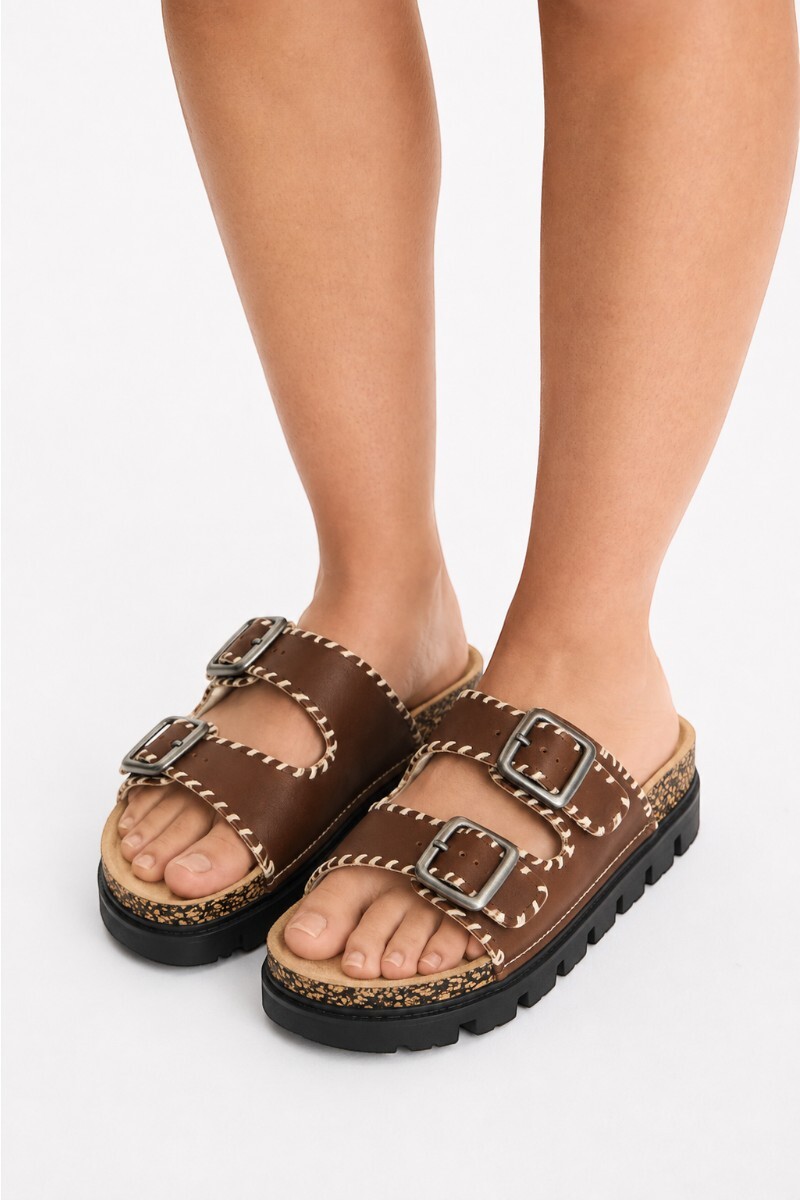 Sandalia Glow - Marron 