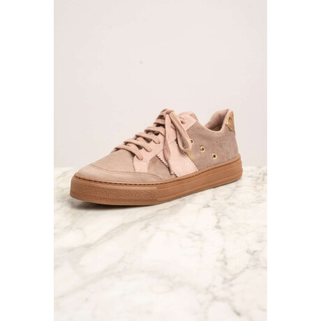 Zapatilla Gamuza Combinada Rosa