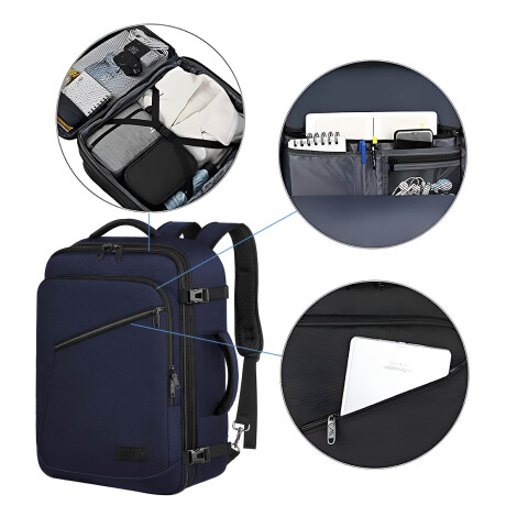 Mochila Viaje Valija Carry On Extens Liviana Calidad Azul