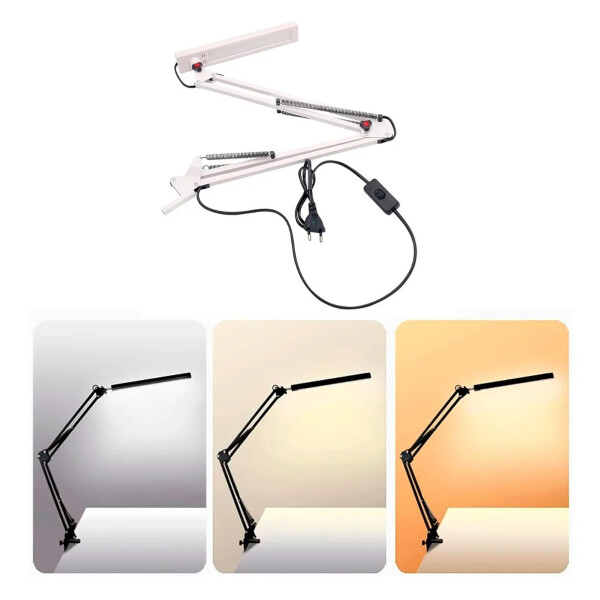 Lampara Portátil Escritorio Articulada Led Morsa Arquitecto Variante Color Blanco