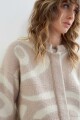 Chaqueta tejida con jacquard abstract beige melange