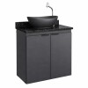 Mueble de baño suspendido Aster negro 60 cm mesada granito sin bacha Mueble De Baño Suspendido Aster Negro 60 Cm Mesada Granito Sin Bacha