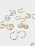 Aros Argollas Set Metal Aros Argollas Sets - Combinacion Bicolor
