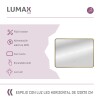Espejo Horizontal Lumax Suleban c/marco y luz 120x70cm Dorado