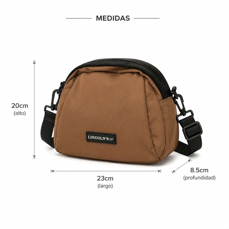 Bandolera de Dama en Tela Impermeable con Correa Ajustable Cacao