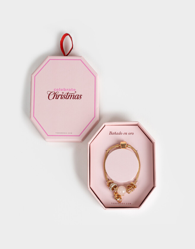 Pulseras Flexibles Bañada en Oro Pulsera Snake Con Dijes - Dorado