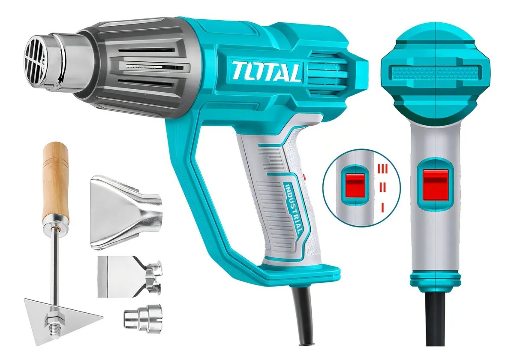 Pistola de Calor Industrial Total 2000W con 3 Temperaturas 
