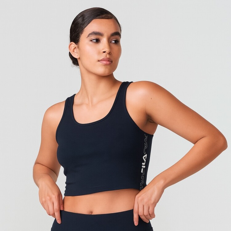 TOP MUJER ESSENTIAL TAPE FILA NEGRO
