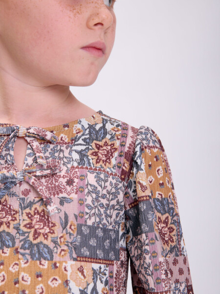 Blusa peplum estampa boho Crudo