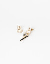 Aros Sets Con Dijes Set De Aros Metal Floral - Dorado