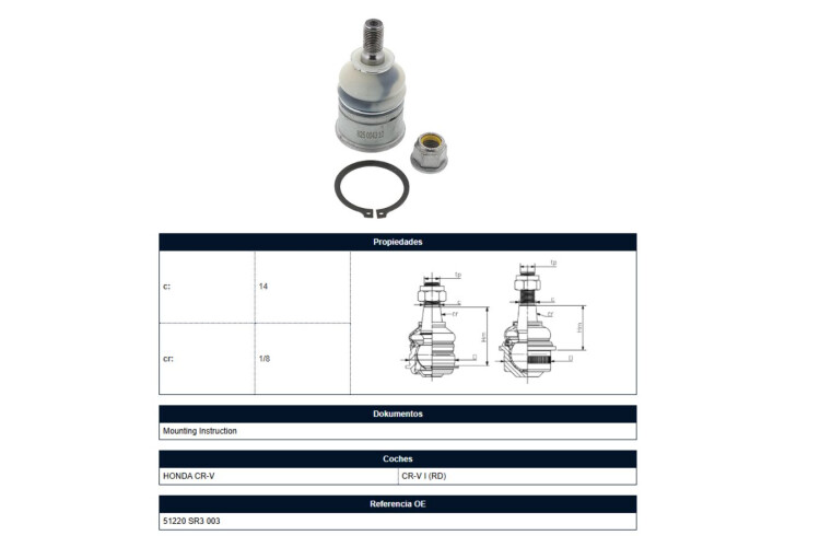 Rotula Honda Crv 95-01 Der/Izq Rotula Honda Crv 95-01 Der/Izq