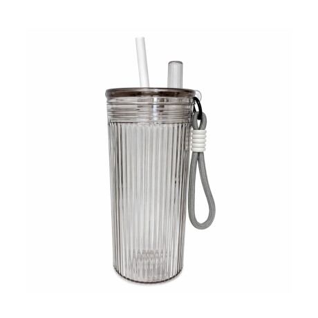 Vaso acrílico con sorbito y colgante flor 750ml Transparente