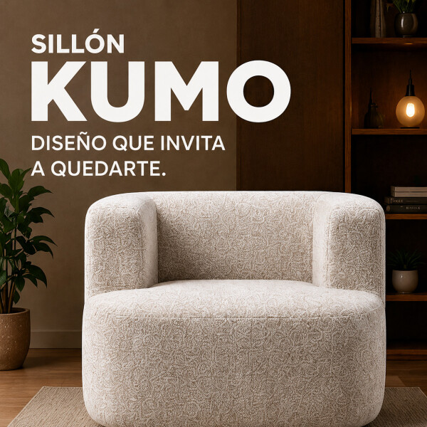 Sillón Puff ComboHome Kumo Redondo Corderito Diseño Premium Blanco 1