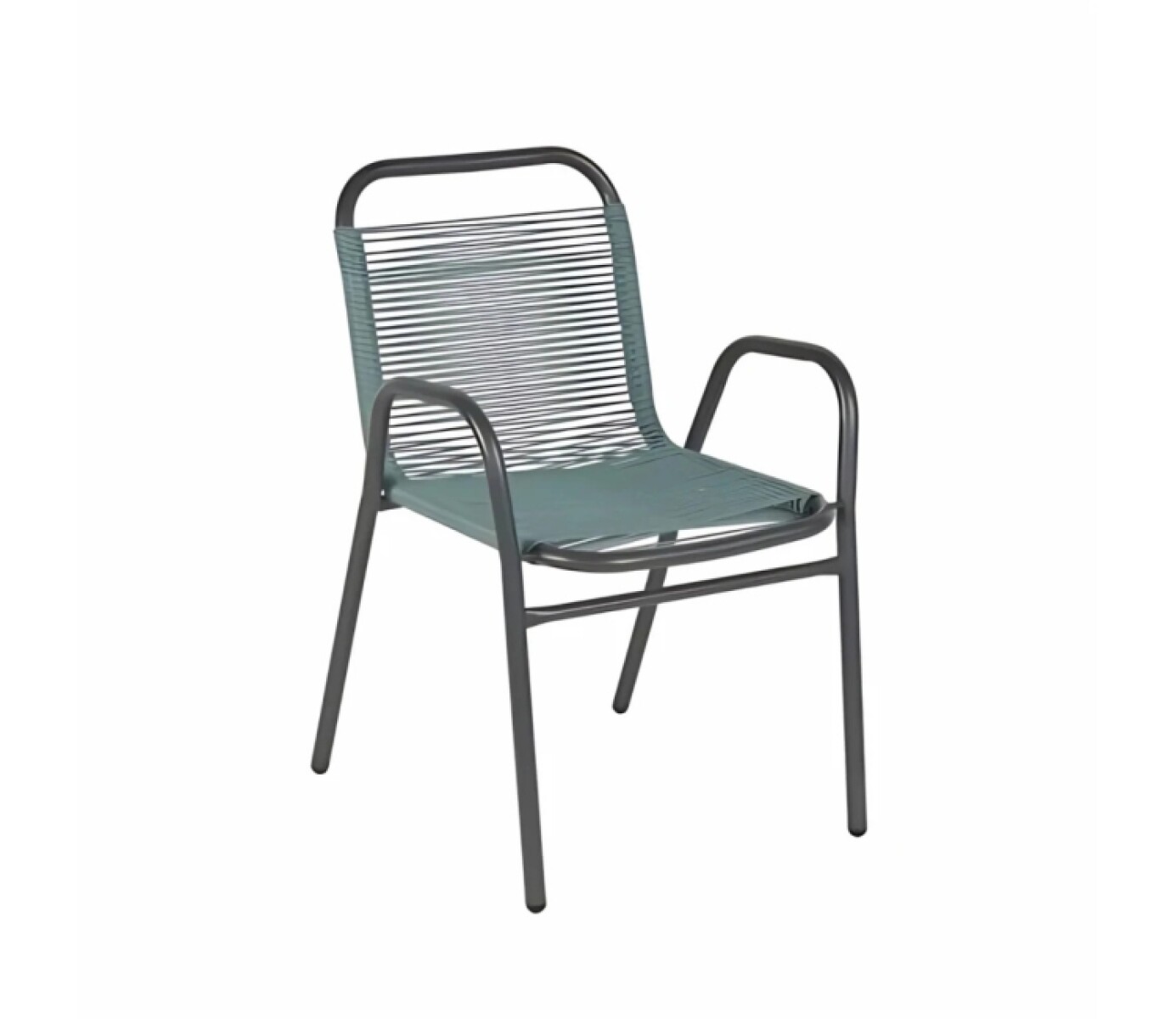 Silla Simil Rattan Linea Verde Oscuro 