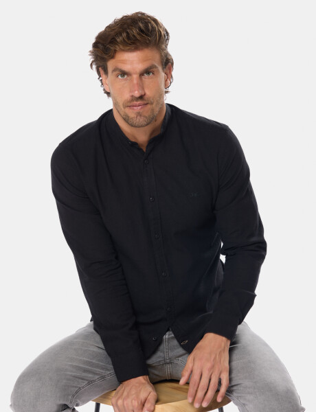 CAMISA DE LINO CUELLO MAO Negro
