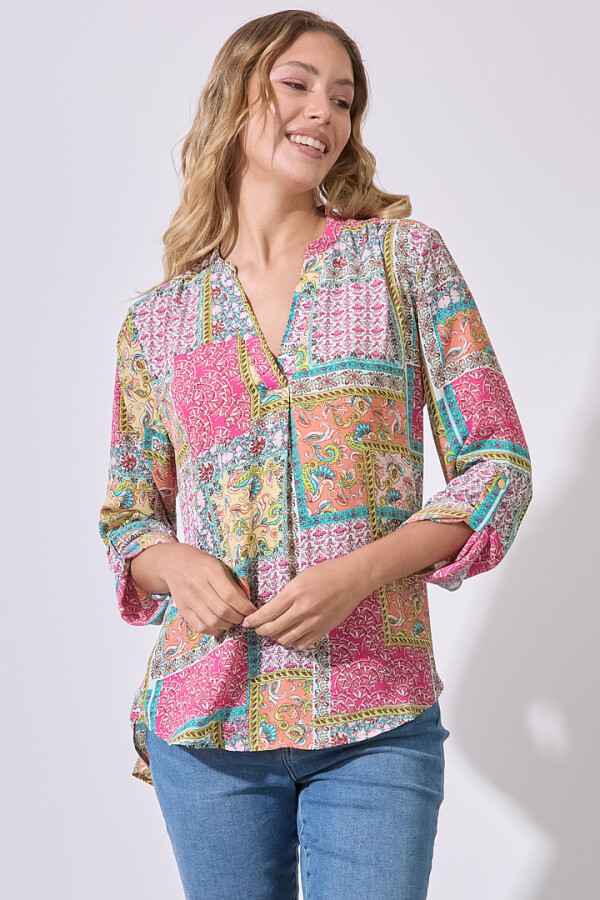 Blusa Patch MULTI/FUCSIA