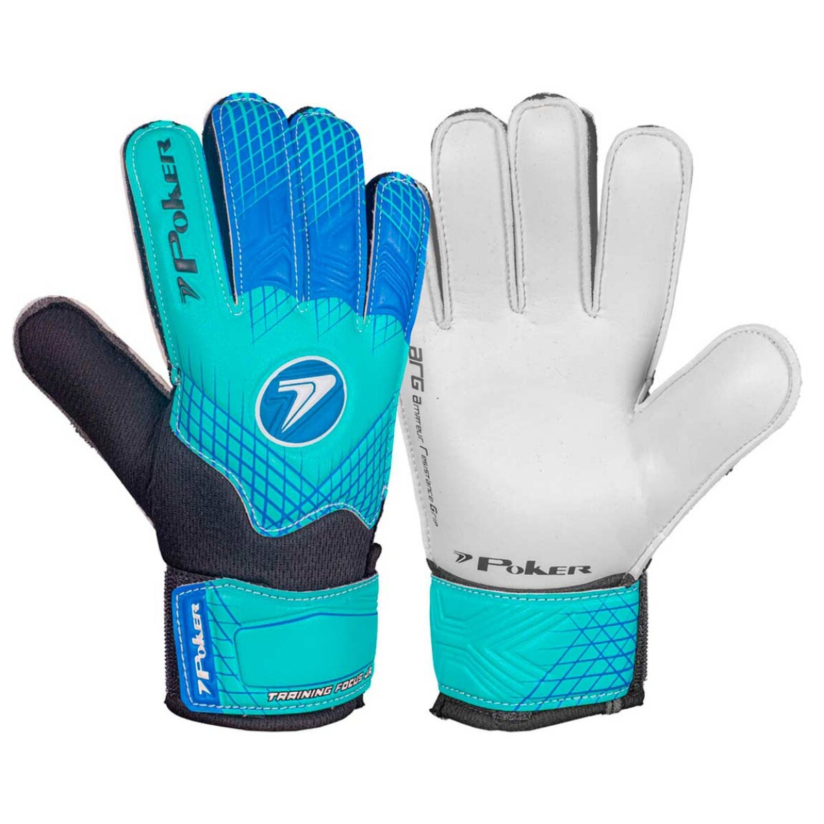 Guantes Golero Training Niños Poker Focus - Aguamarina-azul 
