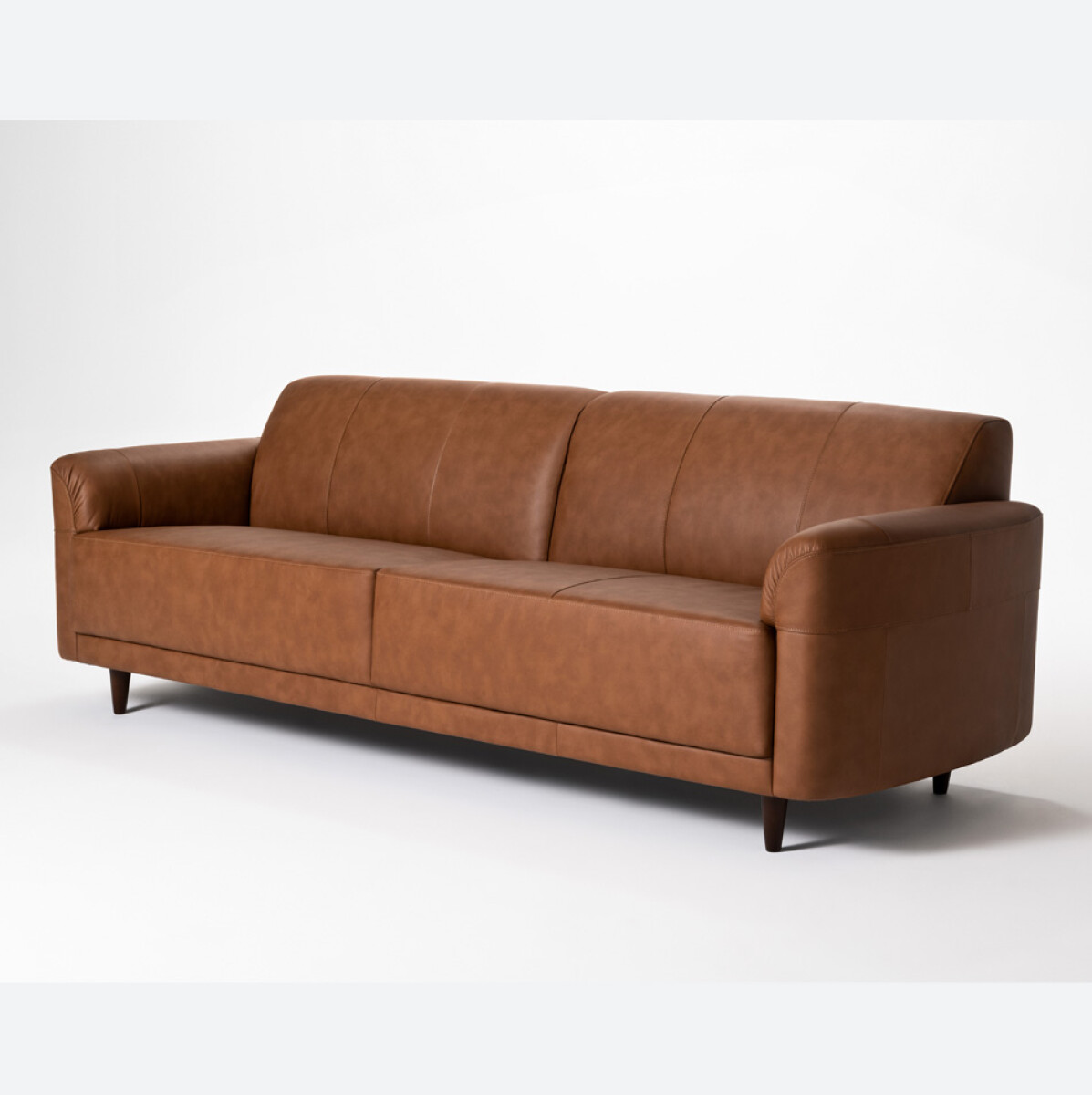 SOFA 3 CUERPOS - 100% CUERO - MODELO MARBELLA - COLOR MARRON CLARO 