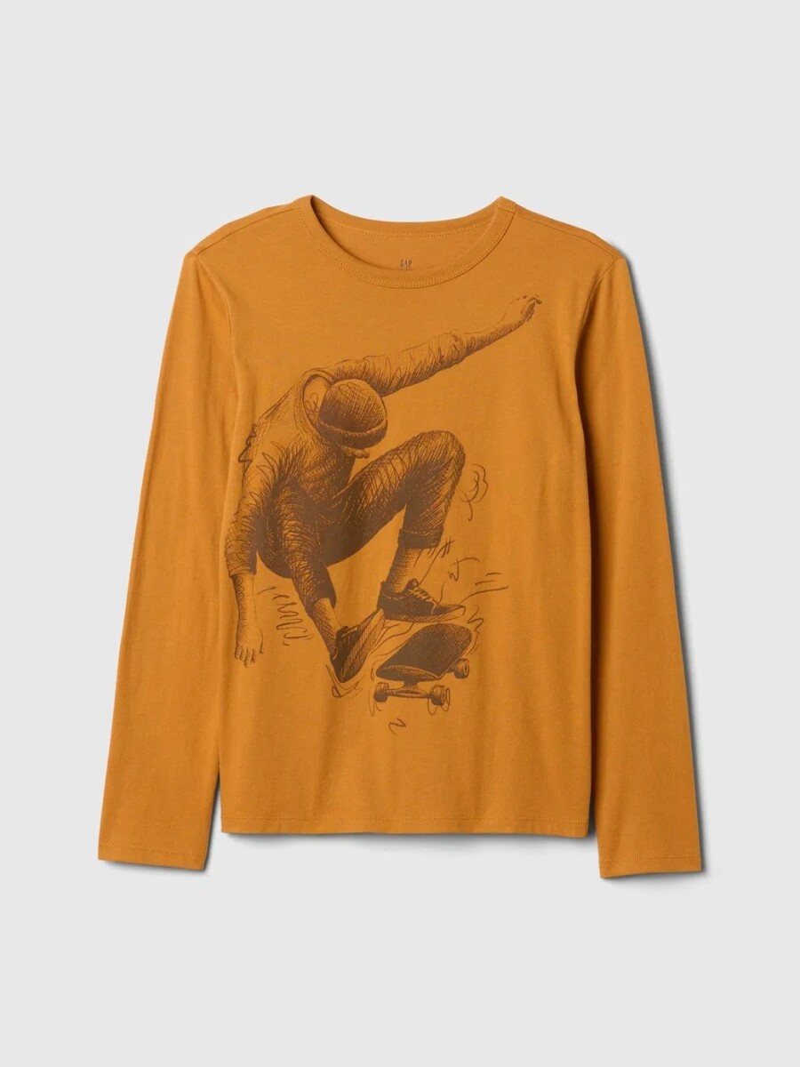 Remera Gràfico Manga Larga Niño - Sport Orange 