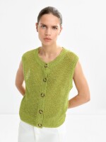 Chaleco De Punto Con Botones verde