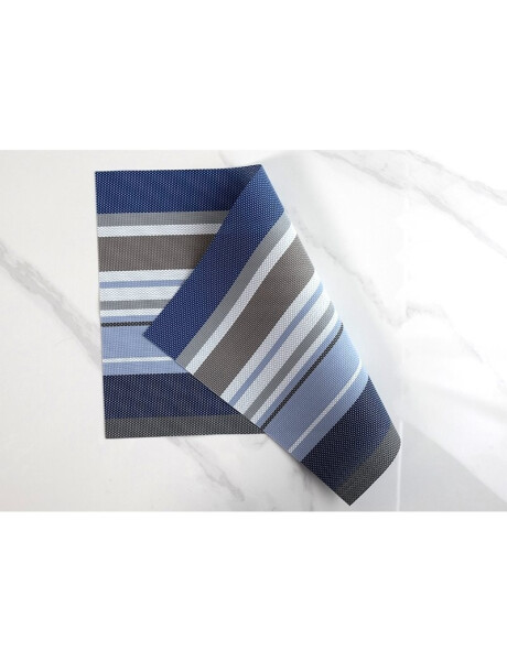 INDIVIDUAL PVC RAYADO 45x30CM TONOS AZUL INDIVIDUAL PVC RAYADO 45x30CM TONOS AZUL